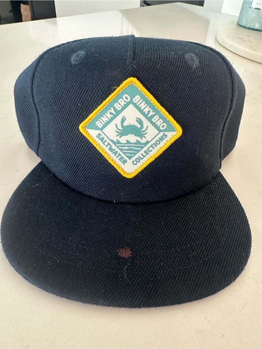 Binky Bro Saltwater Collection Black Baseball Cap with Yellow Patch